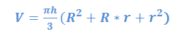 Frustum volume