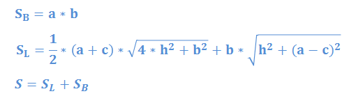 Rectangular Right Wedge Surface Area